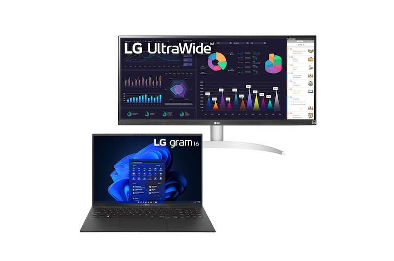 LG gram 16Z90R | Notebook Ultraleggero con Windows 11 Pro + LG UltraWide | Monitor 29'' Serie WQ600, 16Z90R.29WQ600