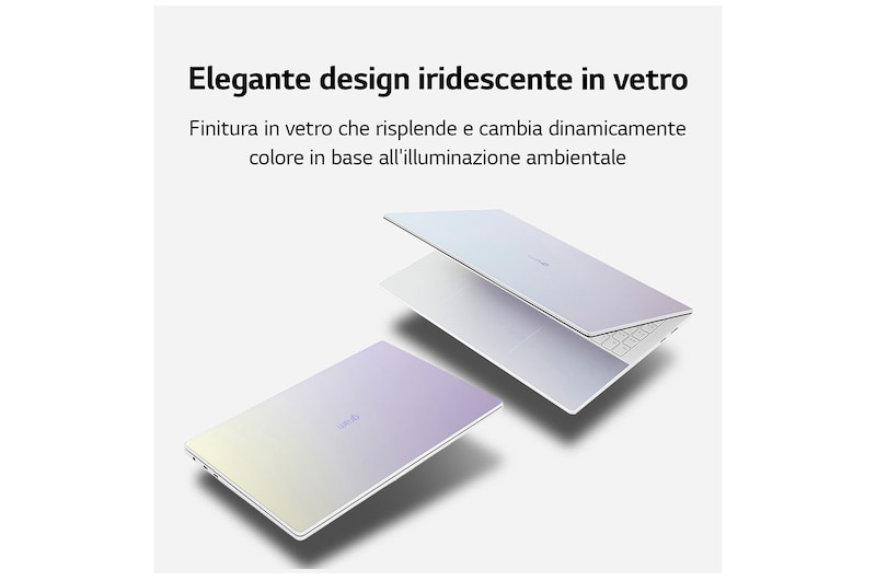 LG gram Style | Notebook Ultraleggero da 16"  con display OLED e Windows 11 Home | Elegante design iridescente in vetro, 16Z90RS-G.AA77D