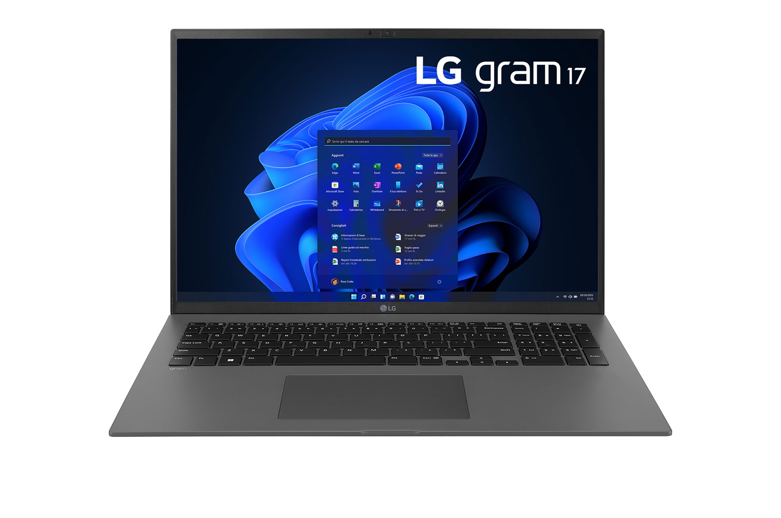 Front View Of Notebook con 16GB di RAM LG Gram 17Z90Q 