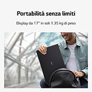 LG gram 17Z90R | Notebook Ultraleggero con Windows 11 Home e GPU dedicata RTX 3050 | 17'', Intel® Core™ i7, 16GB RAM, SSD 1TB, Obsidian Black, 17Z90R-E.AA78D