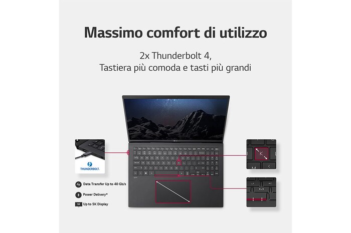 LG Notebook gram 17" | Windows 11 Home | i7, 16GB RAM, 512GB SSD, Grigio, 17ZB90R-G