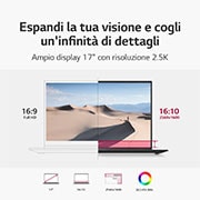 LG Notebook gram 17" | Windows 11 Home | i7, 16GB RAM, 512GB SSD, Grigio, 17ZB90R-G
