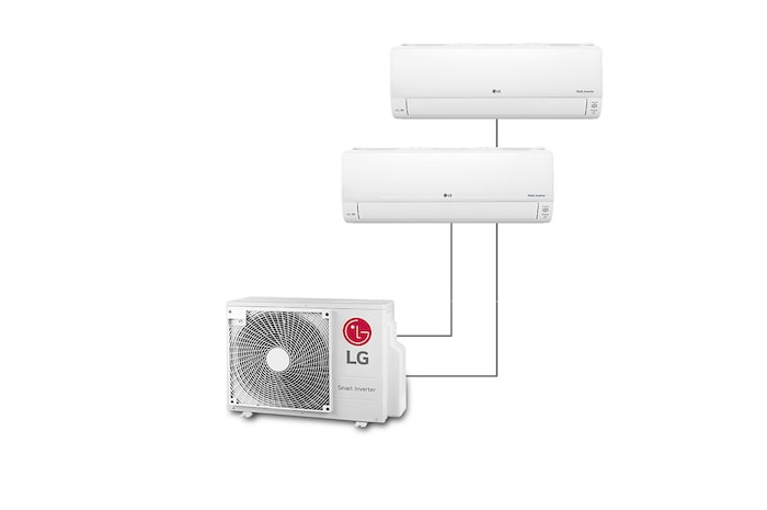 LG  DUALCOOL Deluxe, DUAL 9000+9000 BTU, UVnano™, Wi-Fi ThinQ®, 2DLX9915.MULTI