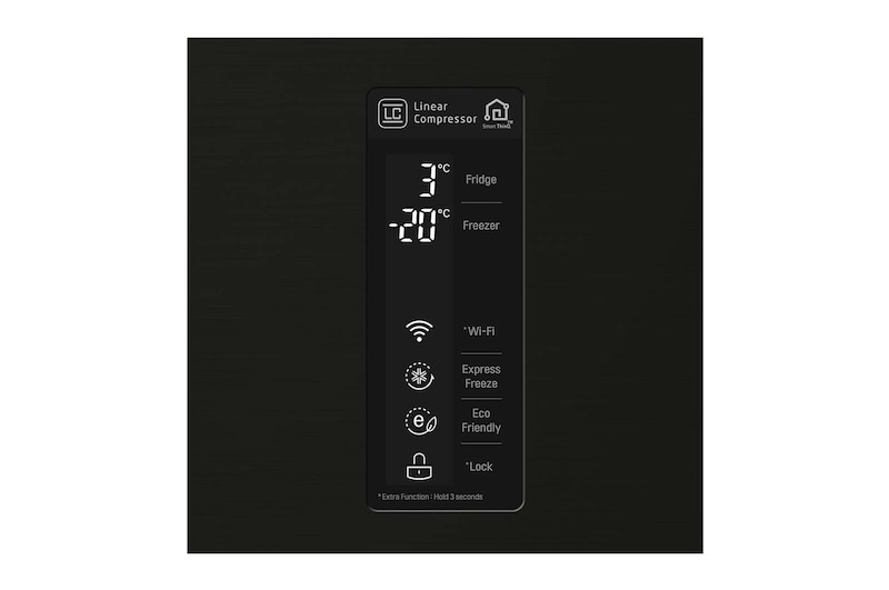 LG Frigorifero Combinato Largo 70  Maniglie integrate Display esterno LED , GBB548BLCZH