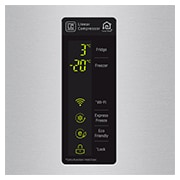 LG Frigorifero Combinato Largo 70  Maniglie a barra Display esterno LED , GBB548NSQFE
