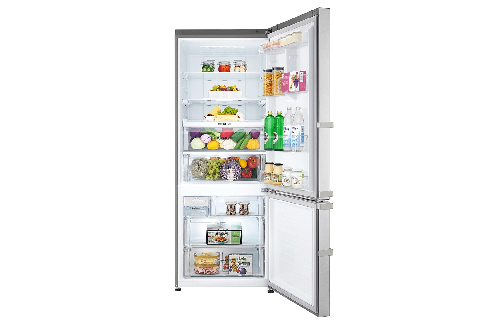 LG Frigorifero Combinato Largo 70  Maniglie a barra Display esterno LED , GBB548NSQFE