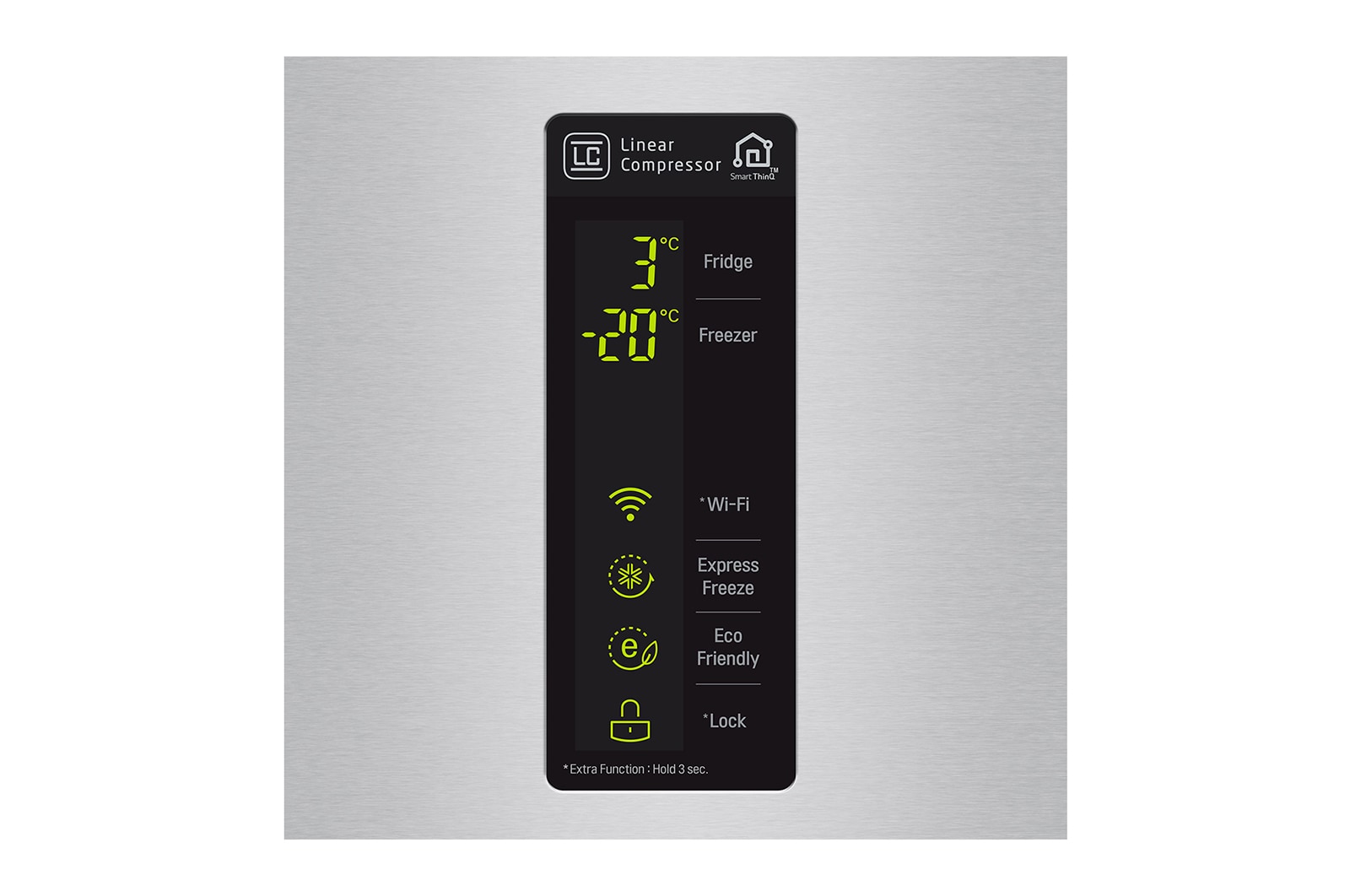 LG Frigorifero Combinato Largo 70  Maniglie a barra Display esterno LED , GBB548NSQFE