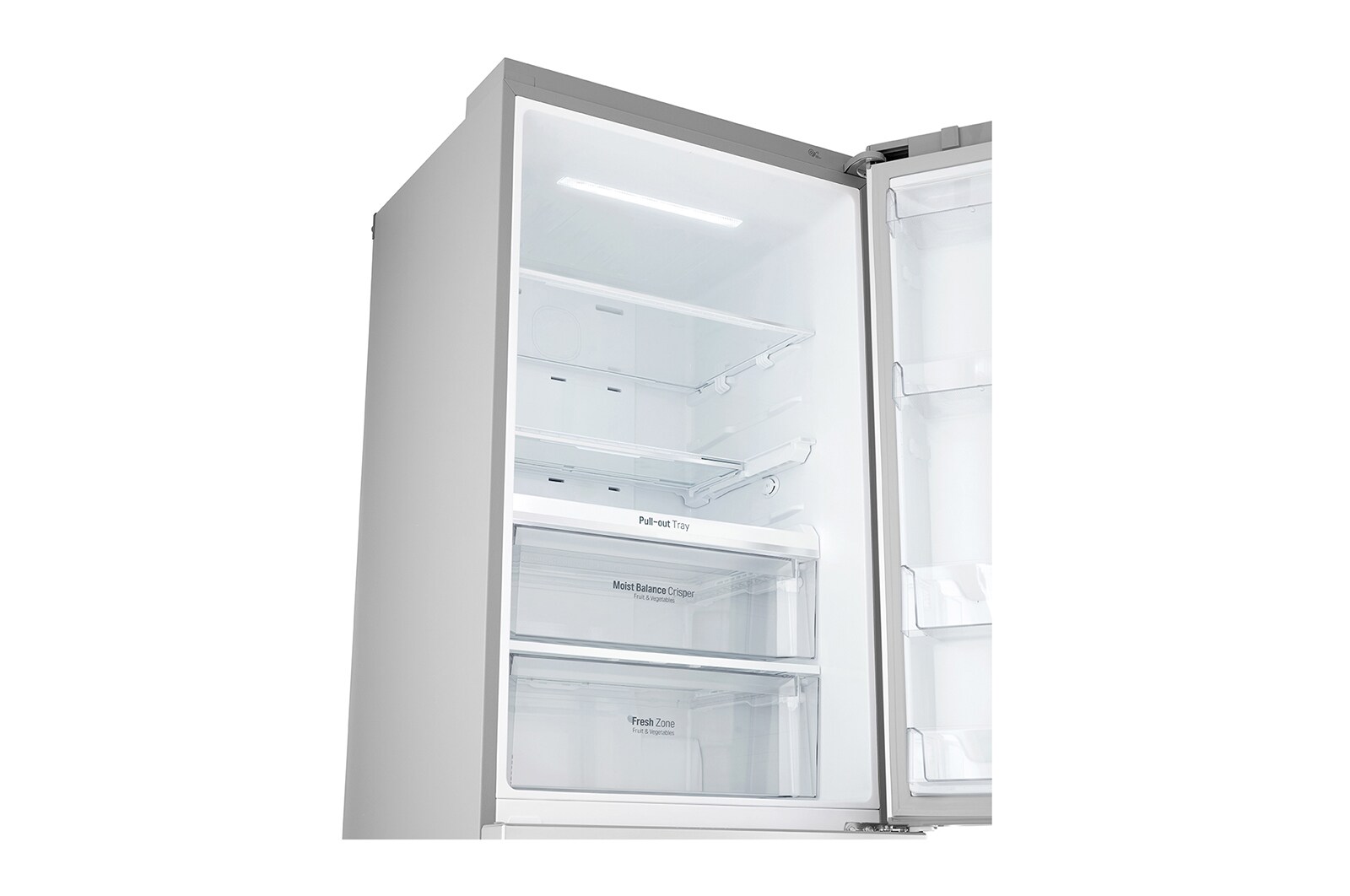 LG Frigorifero Combinato Largo 70  Maniglie a barra Display esterno LED , GBB548NSQFE