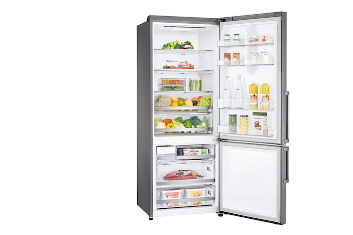 LG Frigorifero combinato 70cm | Classe E, 462L | Wi-Fi, Door & Linear Cooling, Fresh Balancer, No frost | Inox , GBB567PZCMB