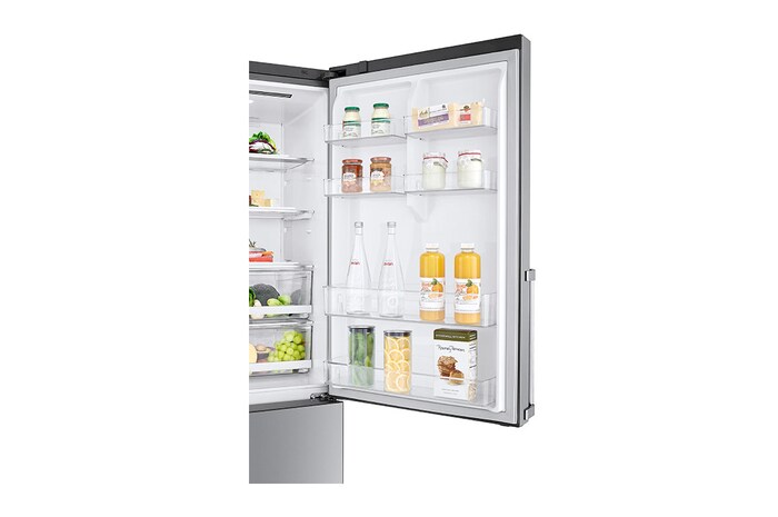 LG Frigorifero combinato 70cm | Classe E, 462L | Wi-Fi, Door & Linear Cooling, Fresh Balancer, No frost | Inox , GBB567PZCMB