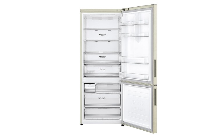 LG Frigorifero combinato 70cm | Classe E, 462L | Wi-Fi, Door & Linear Cooling, Fresh Balancer, No frost | Sabbia, GBB567SECMN