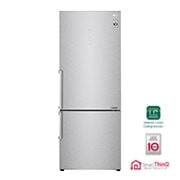 Vista frontale di Frigorifero combinato 70cm | Classe D, 462L | Wi-Fi, Door &amp; Linear Cooling, Fresh Balancer, No frost | Noble Steel GBB569NSAFB