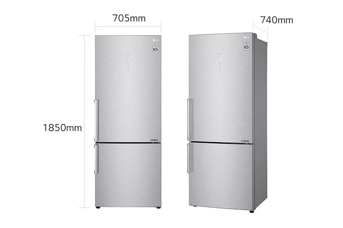 LG Frigorifero combinato 70cm | Classe D, 462L | Wi-Fi, Door Cooling, Display Metal Touch, Fresh Balancer,No frost | Noble Steel, GBB569NSAGB