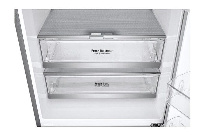 LG Frigorifero combinato 70cm | Classe D, 462L | Wi-Fi, Door Cooling, Display Metal Touch, Fresh Balancer,No frost | Noble Steel, GBB569NSAGB