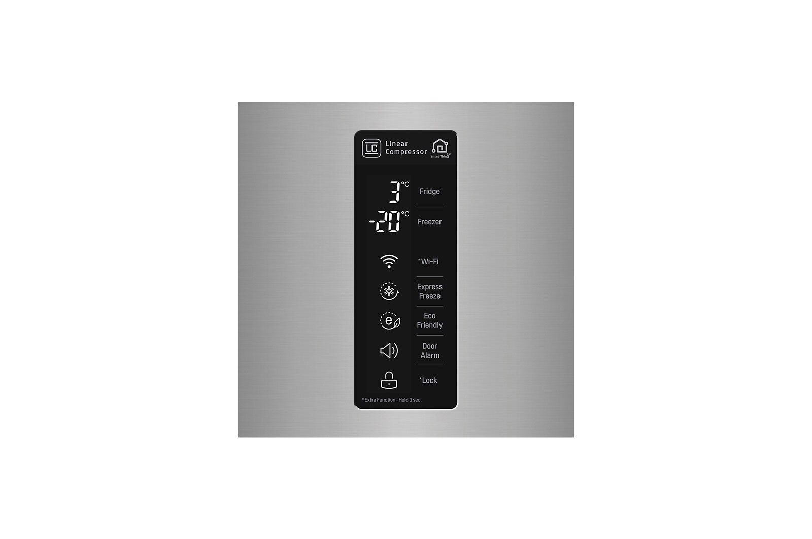 LG Frigorifero Combinato  Maniglie esterne a barra Display esterno LED, GBB59PZFFB