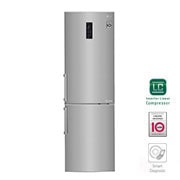 Vista frontale di LG Frigorifero Combinato  Maniglie esterne a barra Display esterno LED GBB59PZFFB