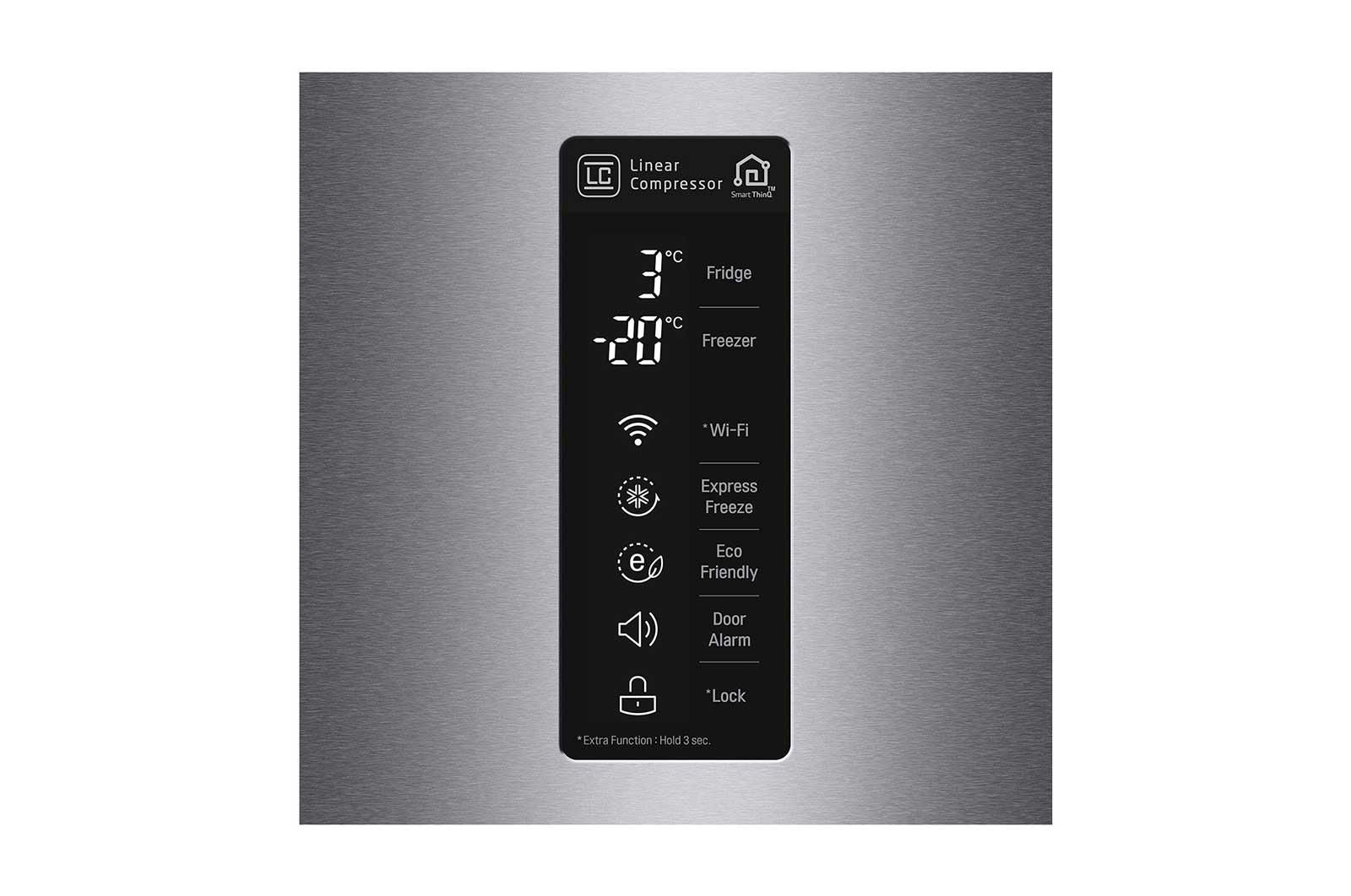 LG Frigorifero Combinato  Maniglie integrate Display esterno LED, GBB60DSMFS