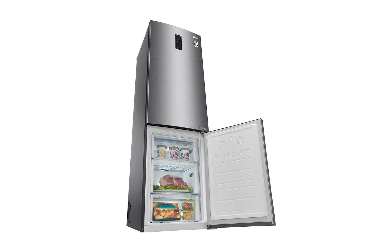 LG Frigorifero Combinato  Maniglie integrate Display esterno LED, GBB60DSMFS