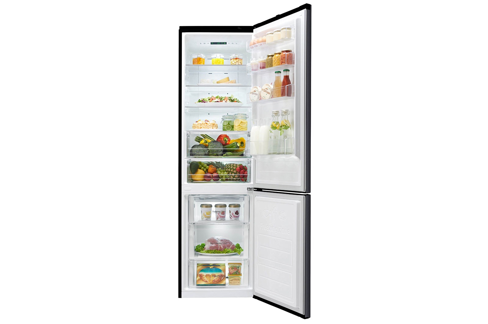 LG Frigorifero Combinato  Maniglie integrate Display interno LED, GBB60MCPFS