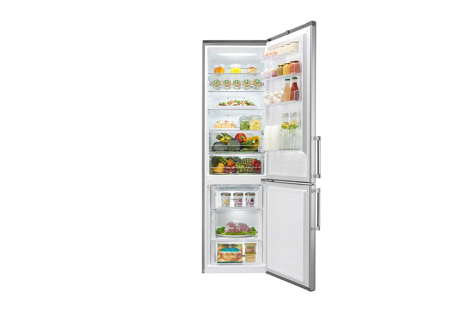 LG Frigorifero Combinato  Maniglie a barra Display esterno LED, GBB60NSFFB