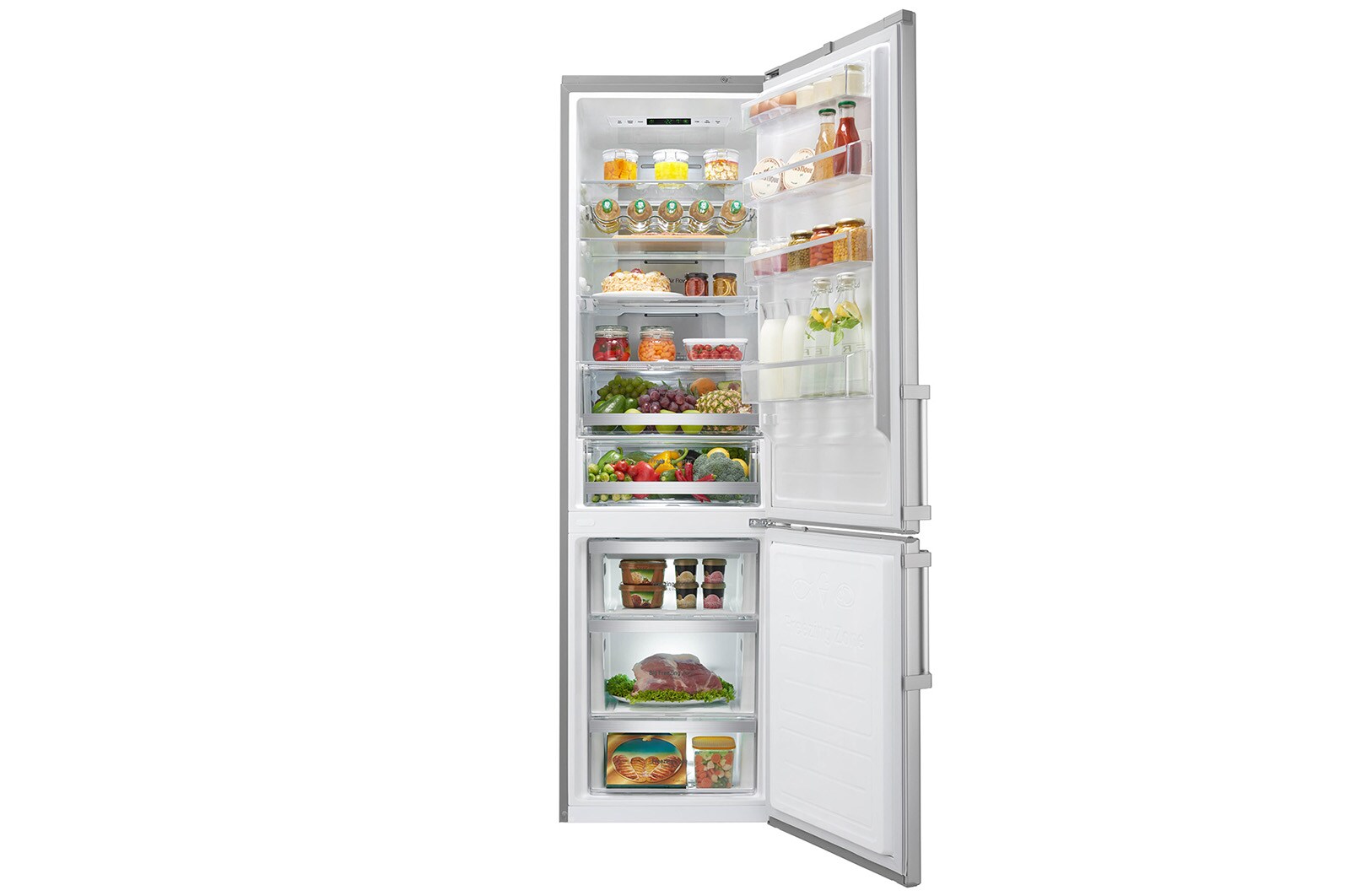 LG Frigorifero Combinato Centum System™  -30% Maniglie attive Display interno LED, GBB60NSZHE