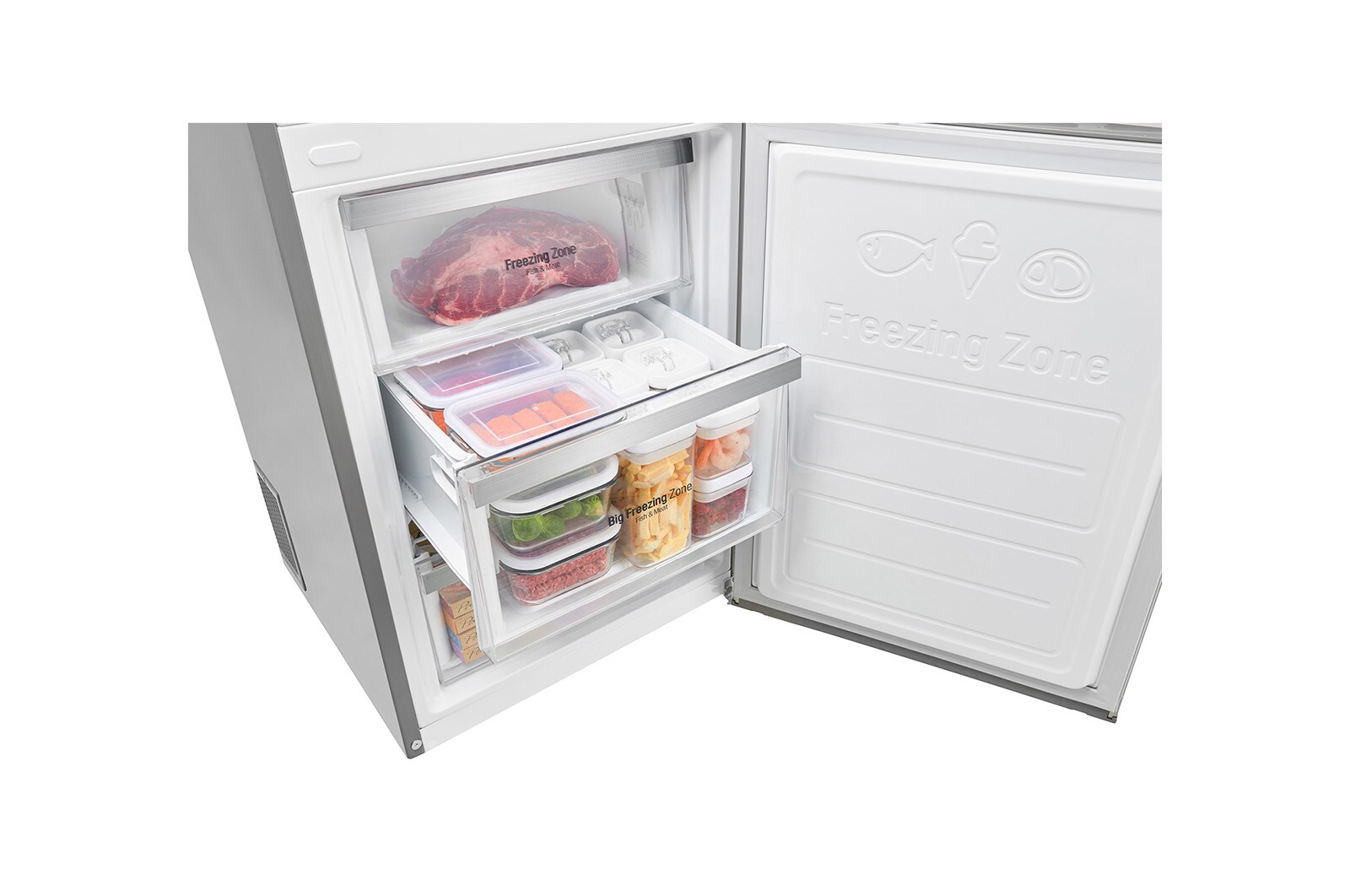 LG Frigorifero Combinato Centum System™  -30% Maniglie attive Display interno LED, GBB60NSZHE