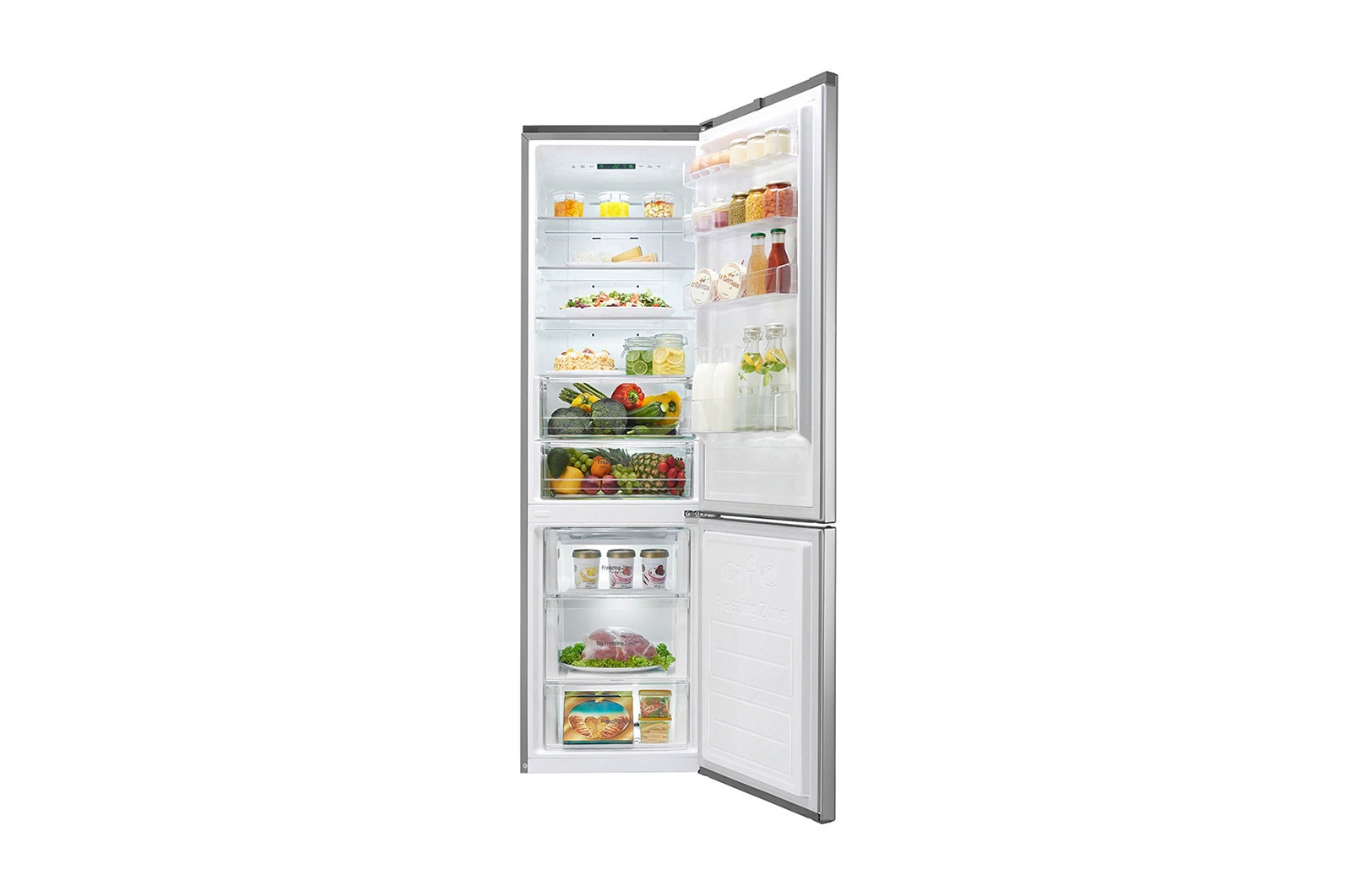 LG Frigorifero Combinato  Maniglie integrate Display interno LED, GBB60PZEFS2