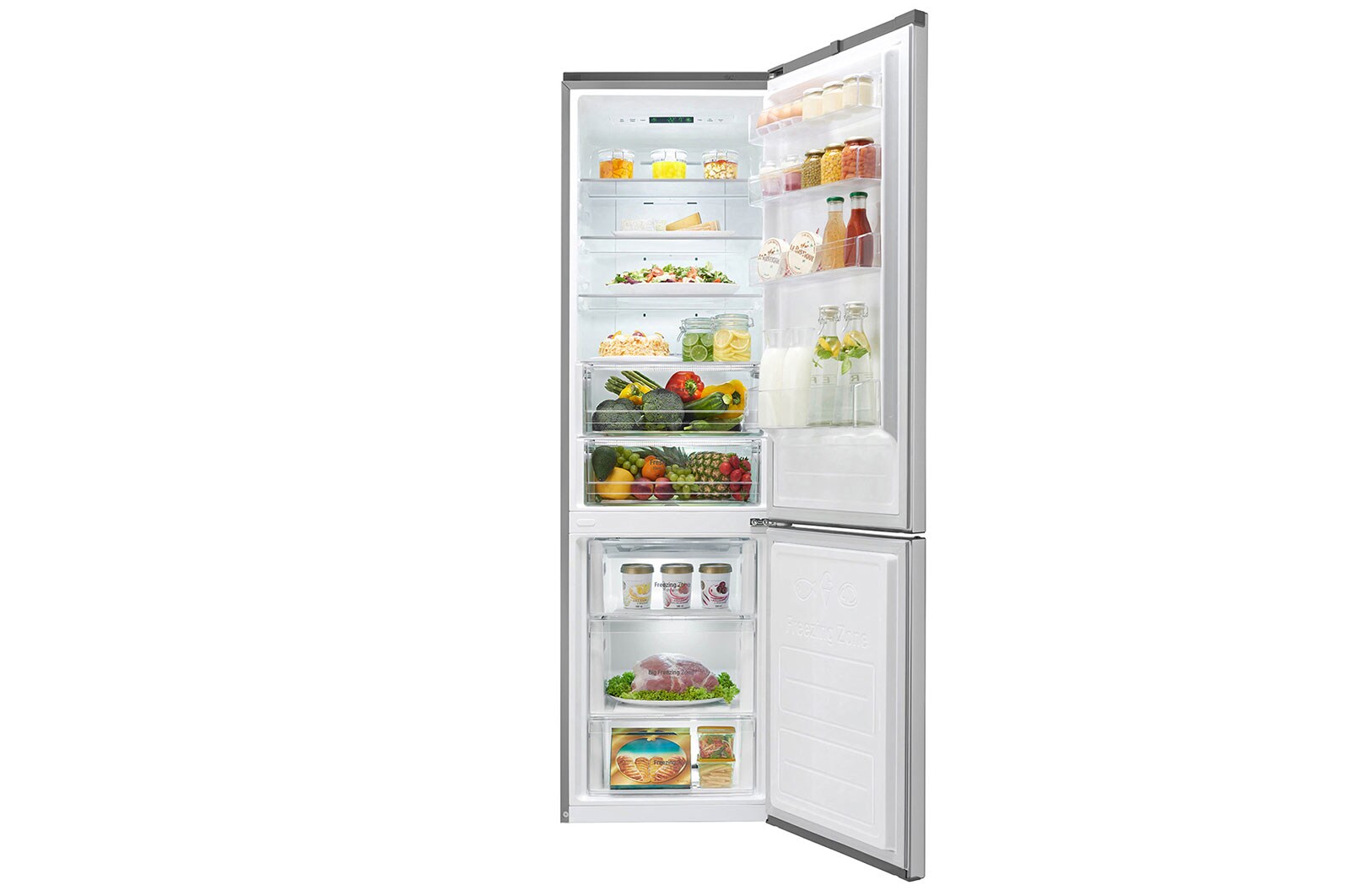LG Frigorifero Combinato -10% Maniglie integrate Display interno LED finitura Inox Saffiano, GBB60SAPXS