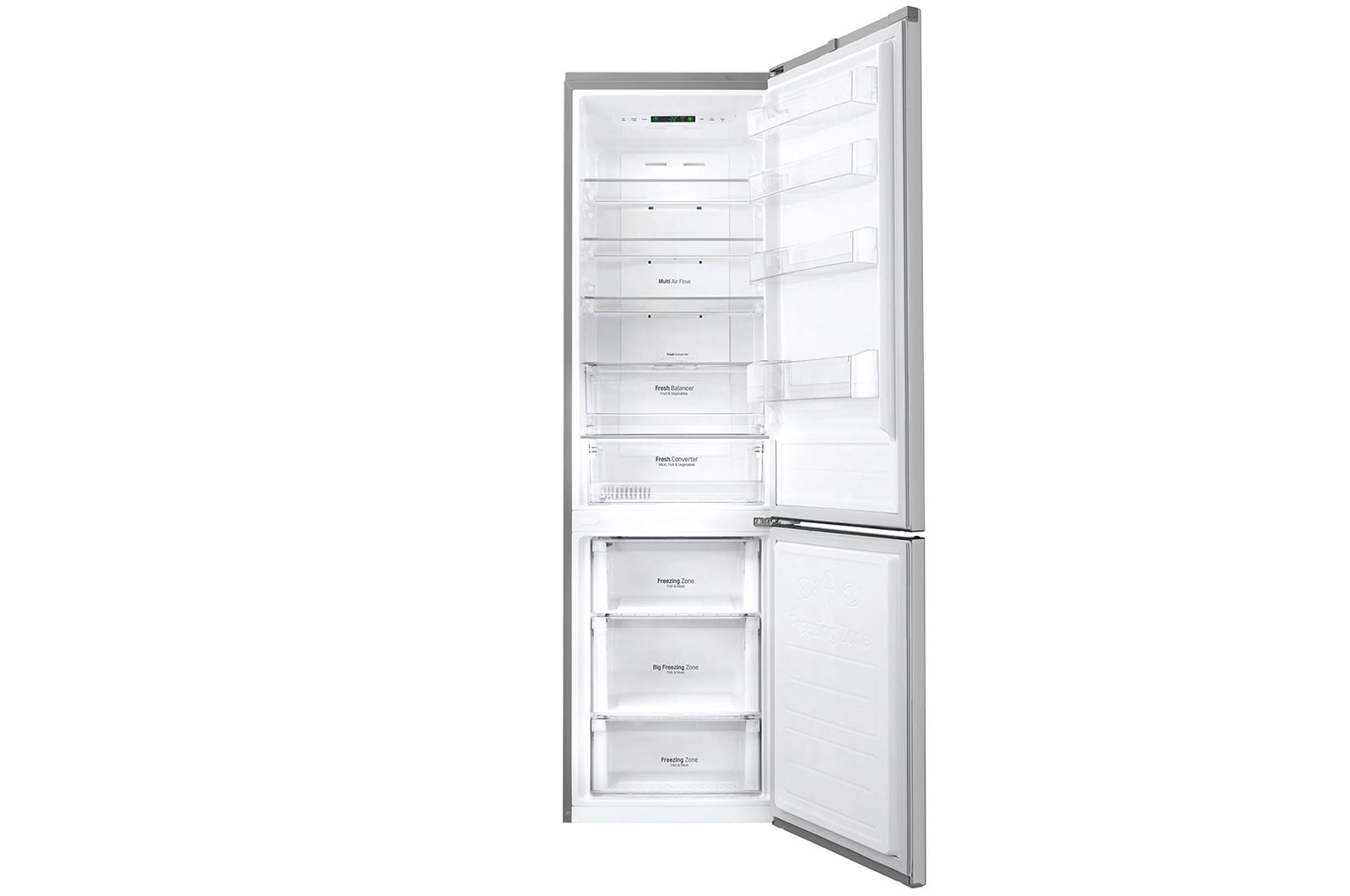 LG Frigorifero Combinato -10% Maniglie integrate Display interno LED finitura Inox Saffiano, GBB60SAPXS