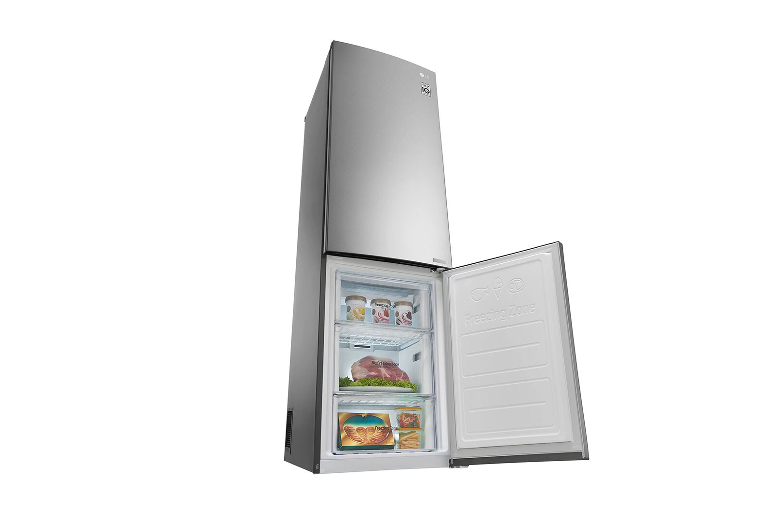 LG Frigorifero Combinato -10% Maniglie integrate Display interno LED finitura Inox Saffiano, GBB60SAPXS