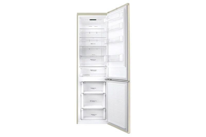 LG Frigorifero Combinato Maniglie integrate Display interno LED Color Sabbia effetto marmorizzato, GBB60SEPFS