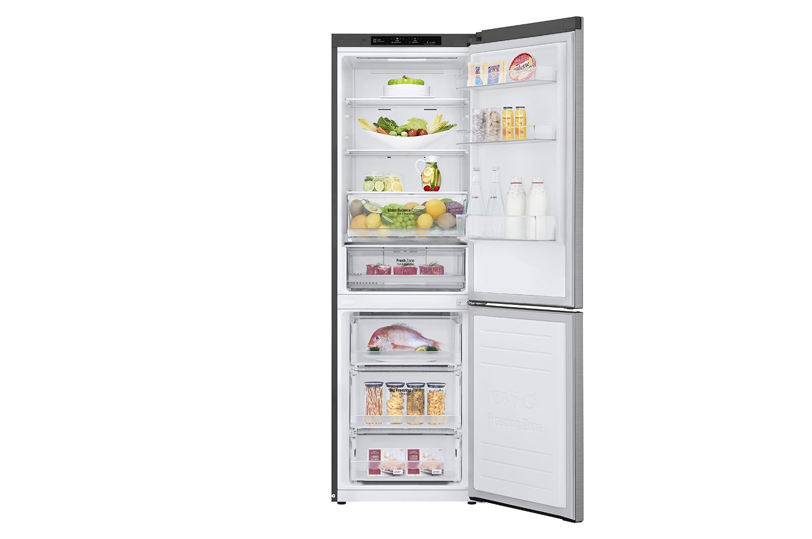 LG Frigorifero Smart Combinato Classe energetica E Maniglie integrate Display interno LED, GBB61PZJZN