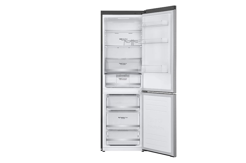 LG Frigorifero combinato | Classe E, 341L | Wi-Fi, Wine Rack, Door & Linear Cooling, Fresh Balancer & Converter | Inox, GBB71PZDMN