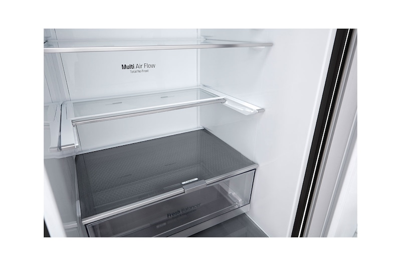 LG Frigorifero combinato | Classe E, 341L | Wi-Fi, Wine Rack, Door & Linear Cooling, Fresh Balancer & Converter | Inox, GBB71PZDMN