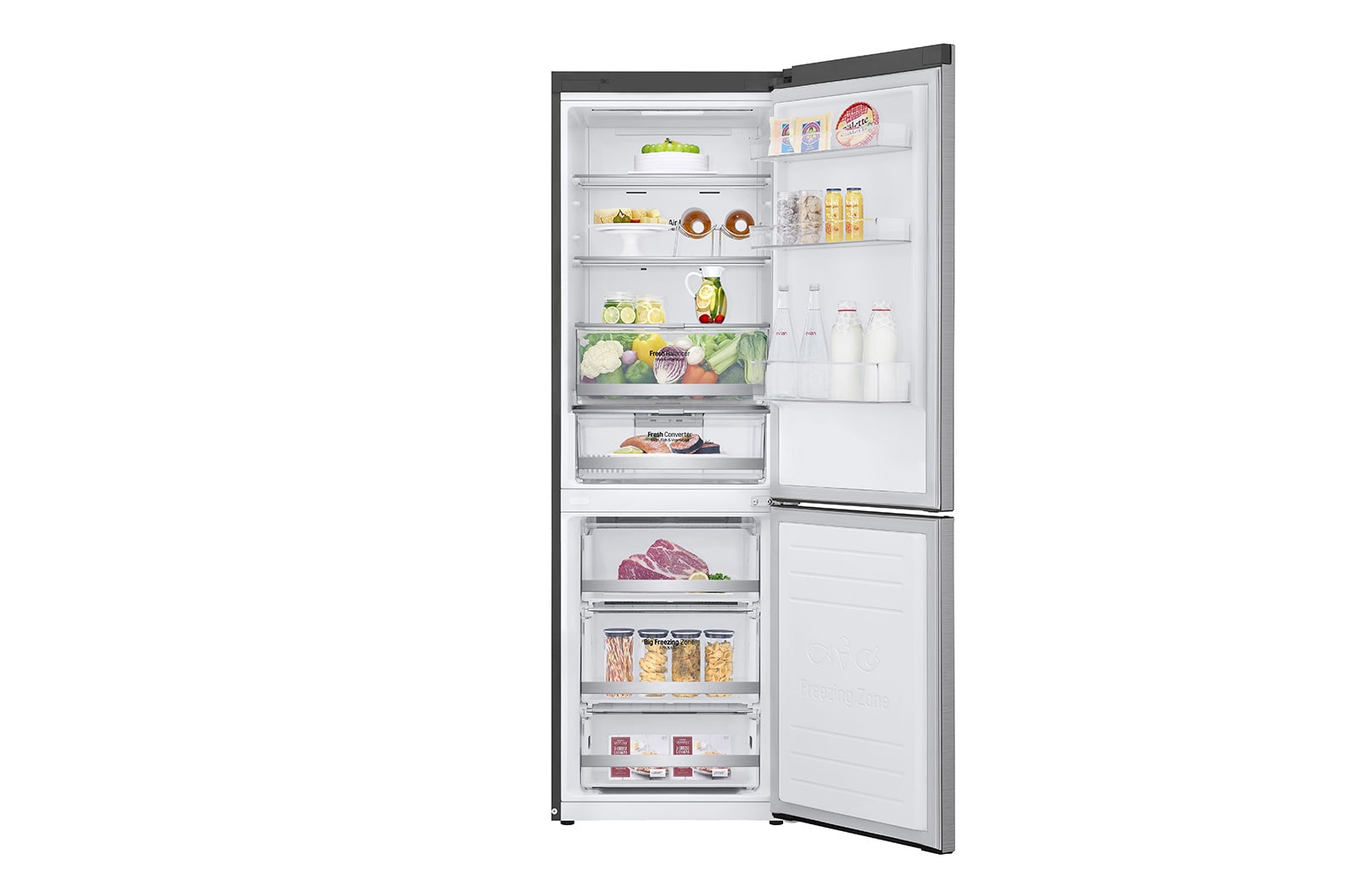 LG Frigorifero Smart Combinato Classe energetica E Maniglie integrate Display esterno LED, GBB71PZDZN