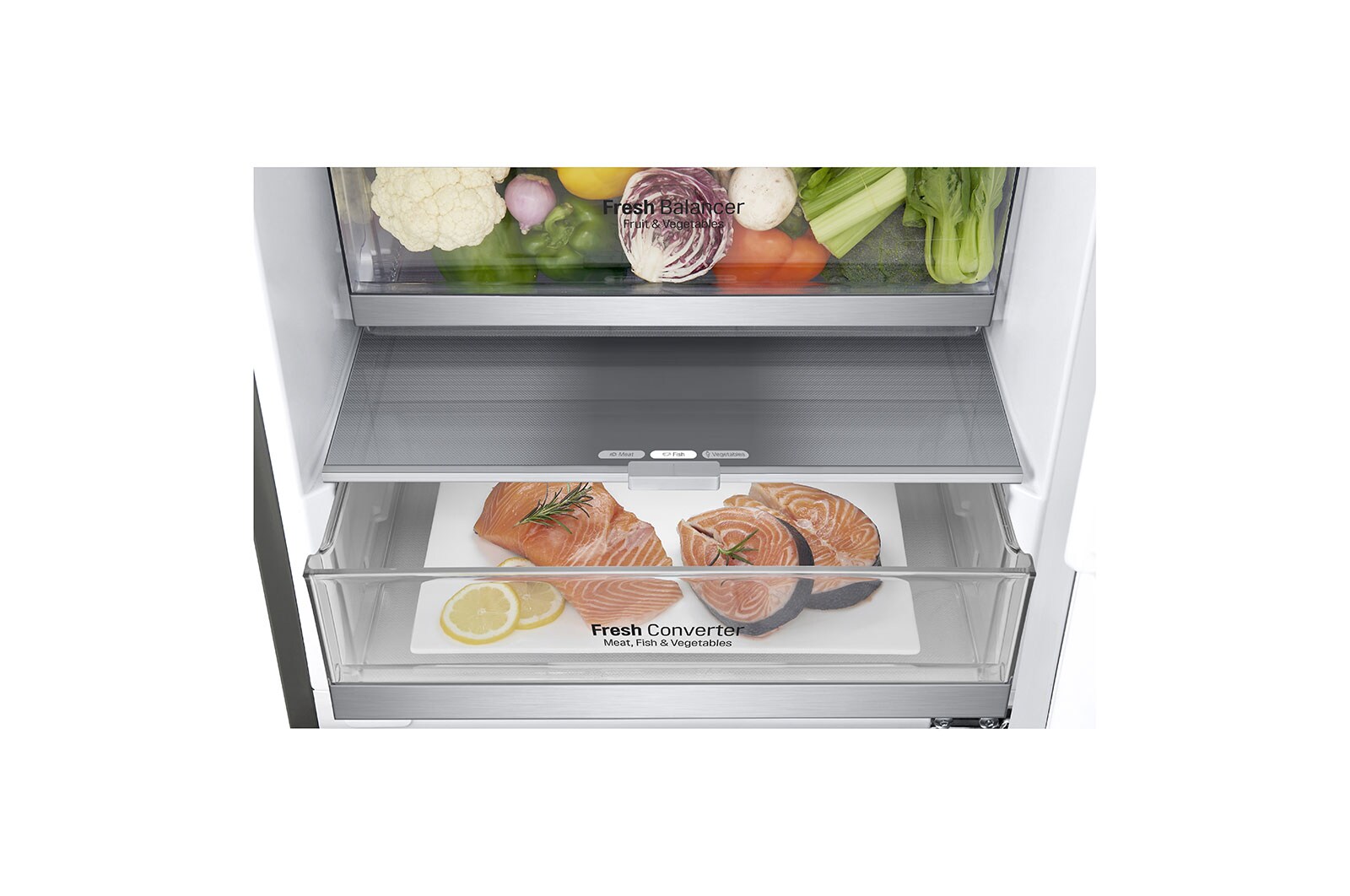 LG Frigorifero Smart Combinato Classe energetica E Maniglie integrate Display esterno LED, GBB71PZDZN