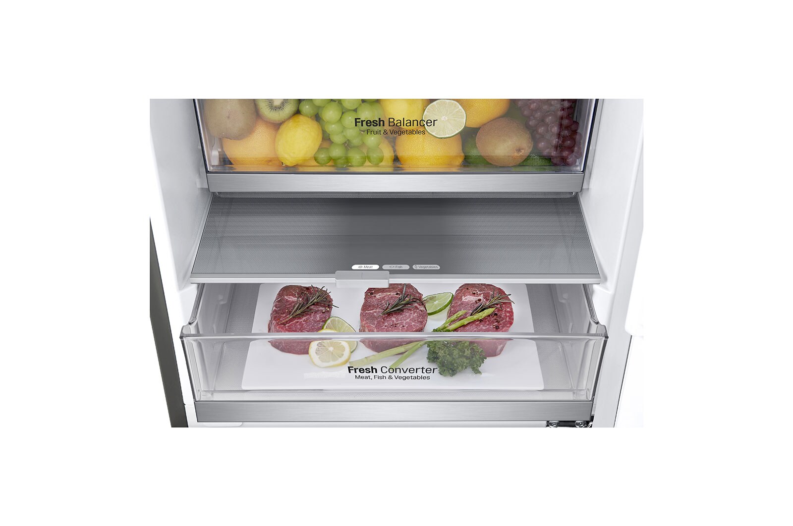LG Frigorifero Smart Combinato Classe energetica E Maniglie integrate Display esterno LED, GBB71PZDZN