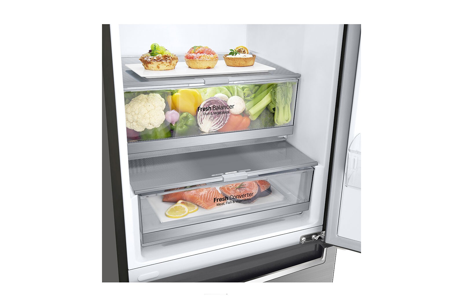 LG Frigorifero Smart Combinato Classe energetica E Maniglie integrate Display esterno LED, GBB71PZDZN