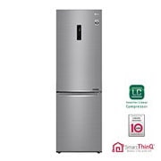 Vista frontale di LG Frigorifero Smart Combinato Classe energetica E Maniglie integrate Display esterno LED GBB71PZDZN