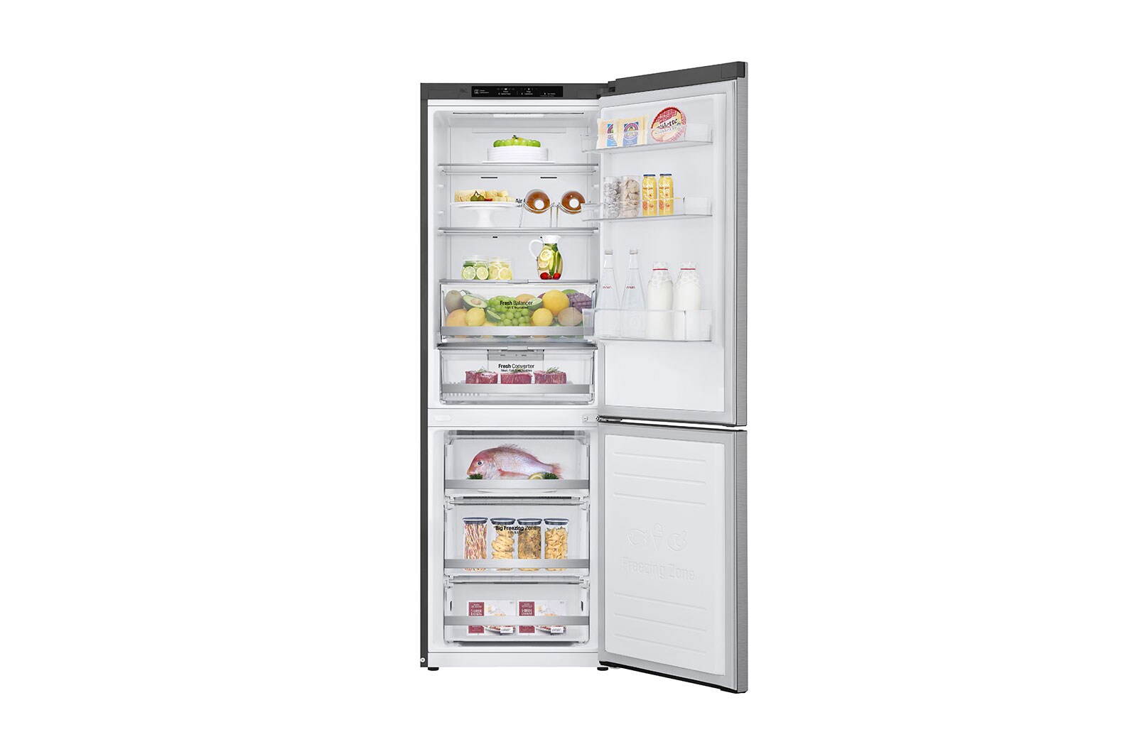 LG Frigorifero Combinato Classe energetica D Maniglie integrate Display interno LED, GBB71PZEFN