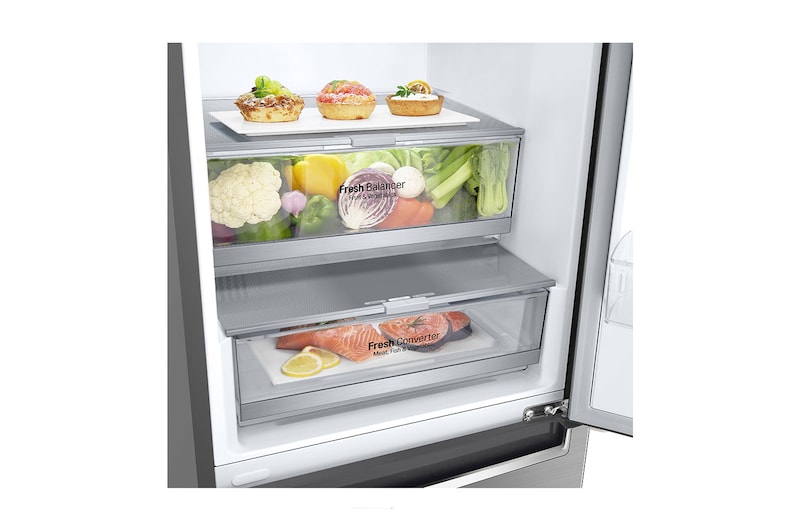 LG Frigorifero Combinato Classe energetica D Maniglie integrate Display interno LED, GBB71PZEFN