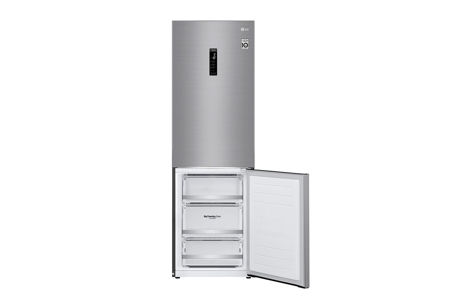 LG Frigorifero Combinato Classe energetica D Display esterno LED Metal Fresh, GBB71PZUFN