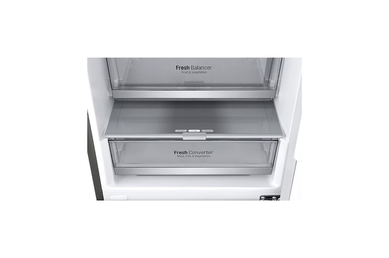LG Frigorifero combinato | Classe D, 341L | Wi-Fi, Wine Rack, Door & Linear Cooling, Fresh Balancer & Converter, No frost | Inox, GBB71PZUGN