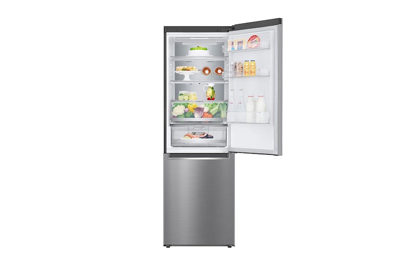 LG Frigorifero combinato | Classe D, 341L | Wi-Fi, Wine Rack, Door & Linear Cooling, Fresh Balancer & Converter, No frost | Inox, GBB71PZUGN