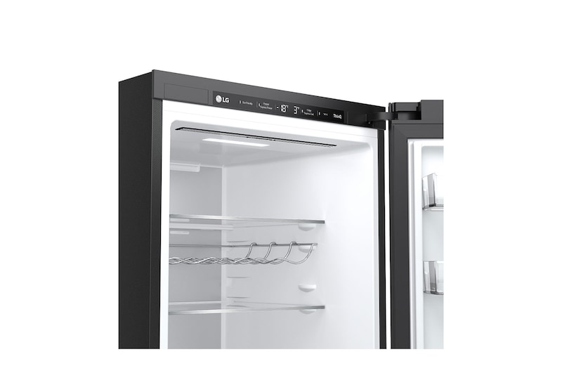 LG Frigorifero combinato | Classe C, 387L | Porte in vetro, Wi-Fi, Door&Linear Cooling, Fresh Balancer&Converter | Nero lucido, GBB72BM9CQ1