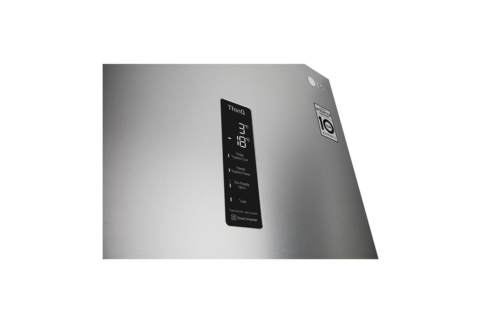 LG Frigorifero combinato | Classe D, 384L | Wi-Fi, Wine Rack, Door&Linear Cooling, Fresh Balancer&Converter, No frost | Acciaio, GBB72MBUGN