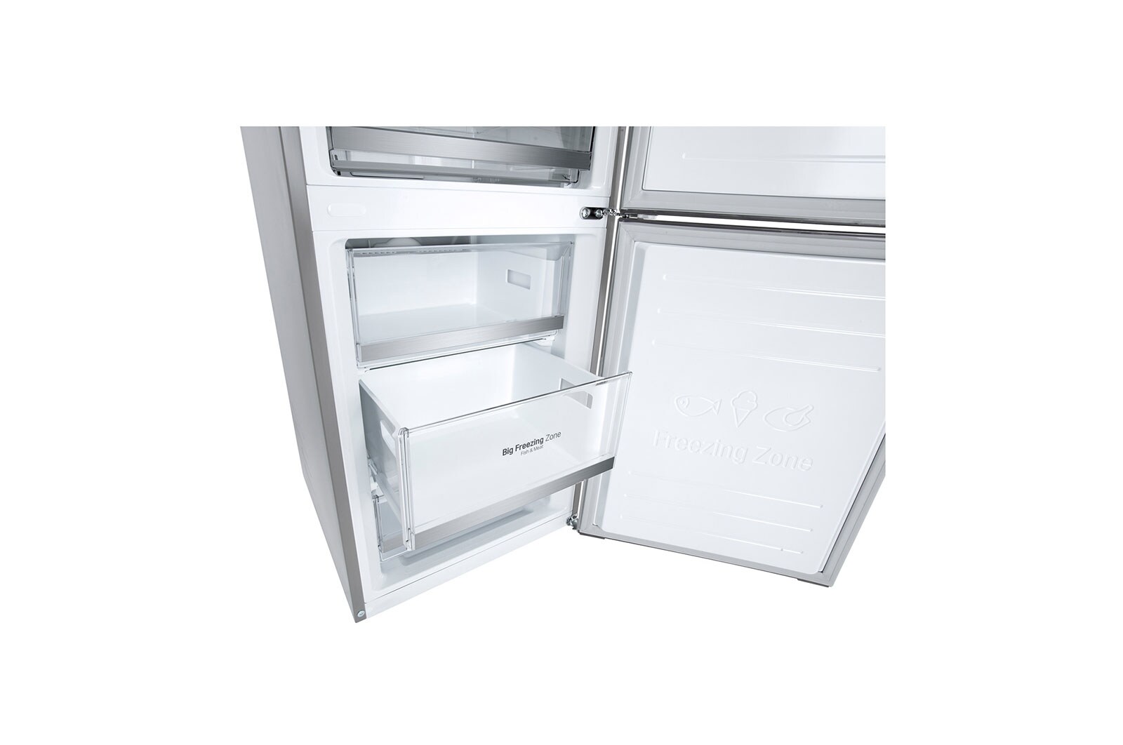 LG Frigorifero combinato | Classe D, 384L | Wi-Fi, Wine Rack, Door&Linear Cooling, Fresh Balancer&Converter, No frost | Acciaio, GBB72MBUGN