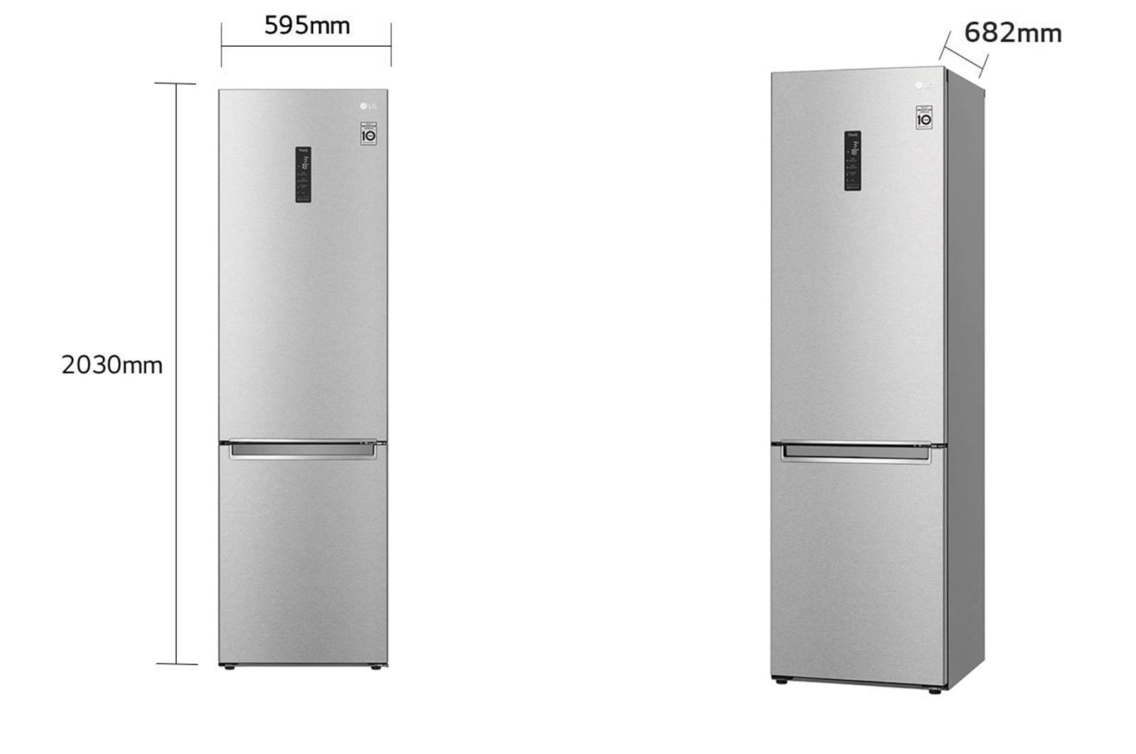 LG Frigorifero combinato | Classe D, 384L | Wi-Fi, Wine Rack, Door&Linear Cooling, Fresh Balancer&Converter, No frost | Acciaio, GBB72MBUGN