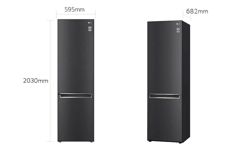 LG Frigorifero combinato | Classe D, 384L | Wine Rack, Door & Linear Cooling, Fresh Balancer & Converter, No frost | Nero, GBB72MCVGN