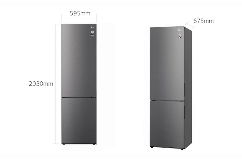 LG Frigorifero Combinato Smart Classe energetica C Maniglie integrate Display interno LED, GBP62DSNCC